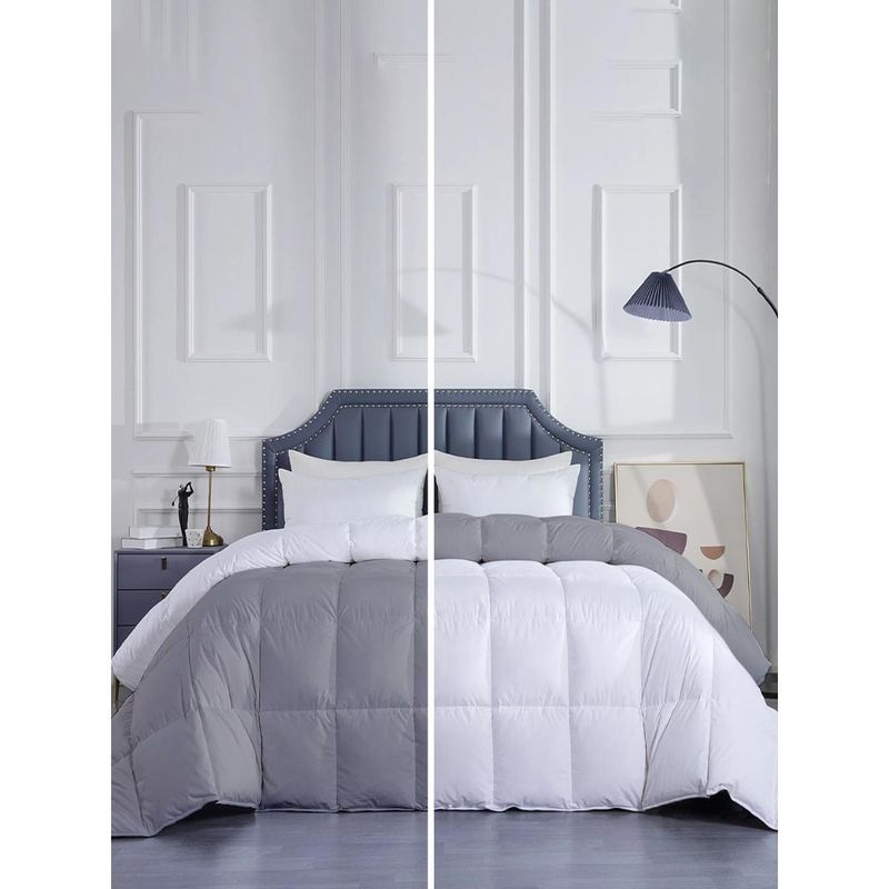 Razzai Microfiber 300Gsm Mild Winter Reversible Single Bed Comforters|White & Greys