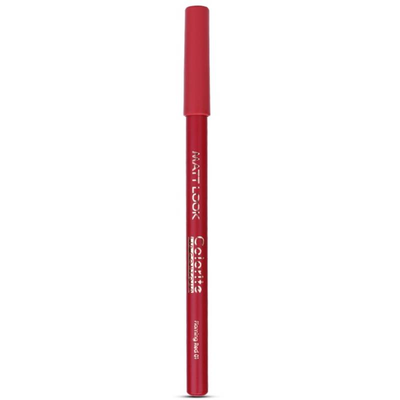 Matt look Colorite Lip Contour Professional Matte Lip Color Pencil - Flaming Red 01