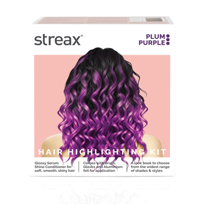 Streax Hair Colour Highlighting Kit - Plum Purple