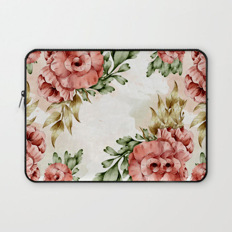 Floral laptop sleeve top