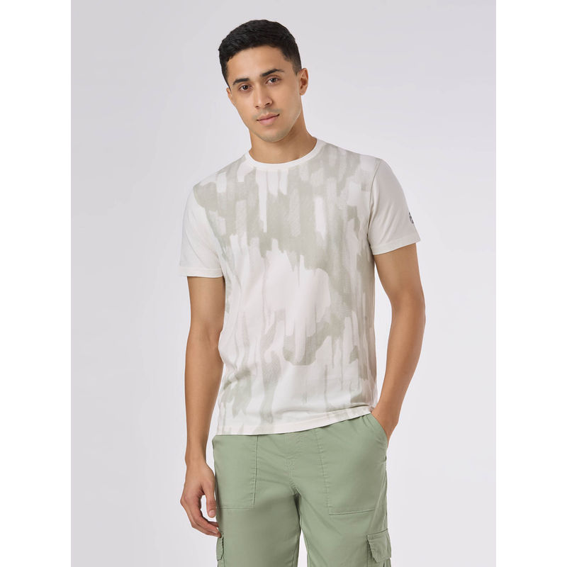 Pepe Jeans Men White Cotton Blend Half Sleeves T-Shirt (S)