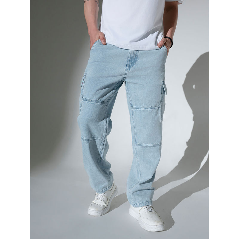 Hubberholme Men Cotton Relaxed Fit Mid-Rise Casual Blue Jeans (32)