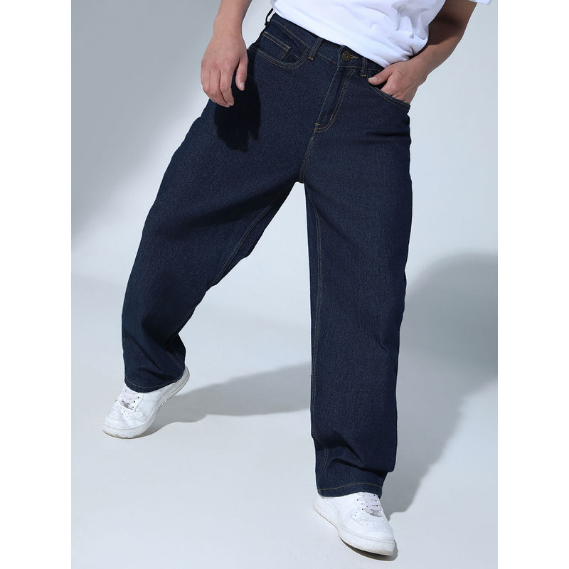 Hubberholme Men Cotton Relaxed Fit Mid-Rise Casual Blue Jeans (28)