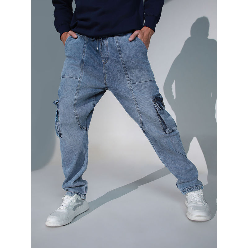 Hubberholme Men Cotton Relaxed Fit Mid-Rise Casual Blue Jeans (32)