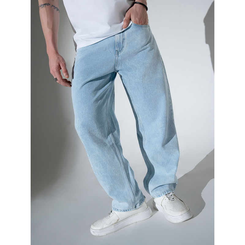 Hubberholme Men Cotton Relaxed Fit Mid-Rise Casual Blue Jeans (34)