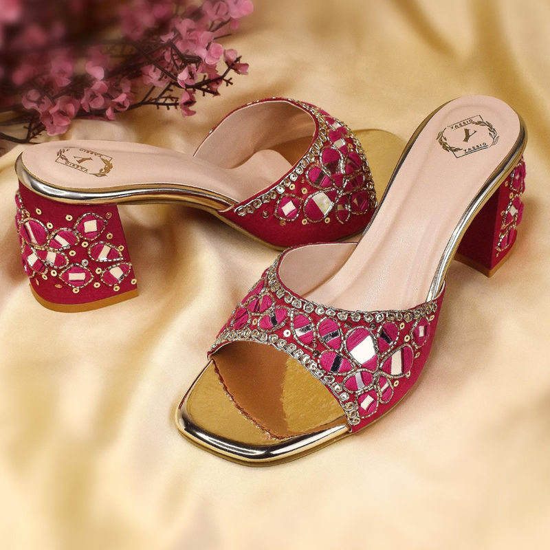 YASSIO Women Magenta Rani Heels (EURO 36)