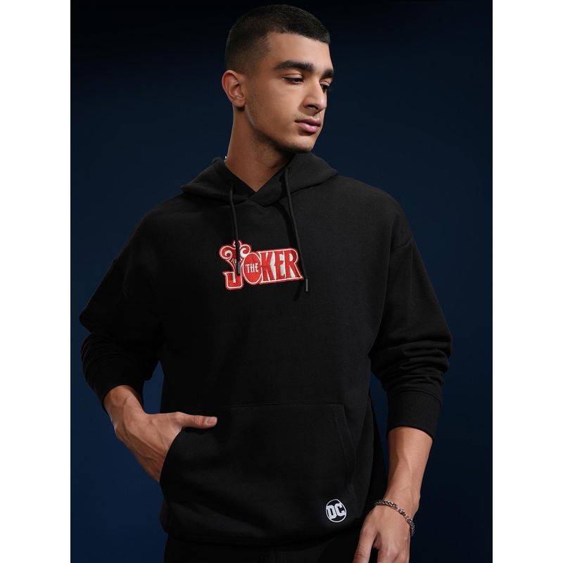 HIGHLANDER Warner Bros Men Black Oversized Graphic Hoodie (L)