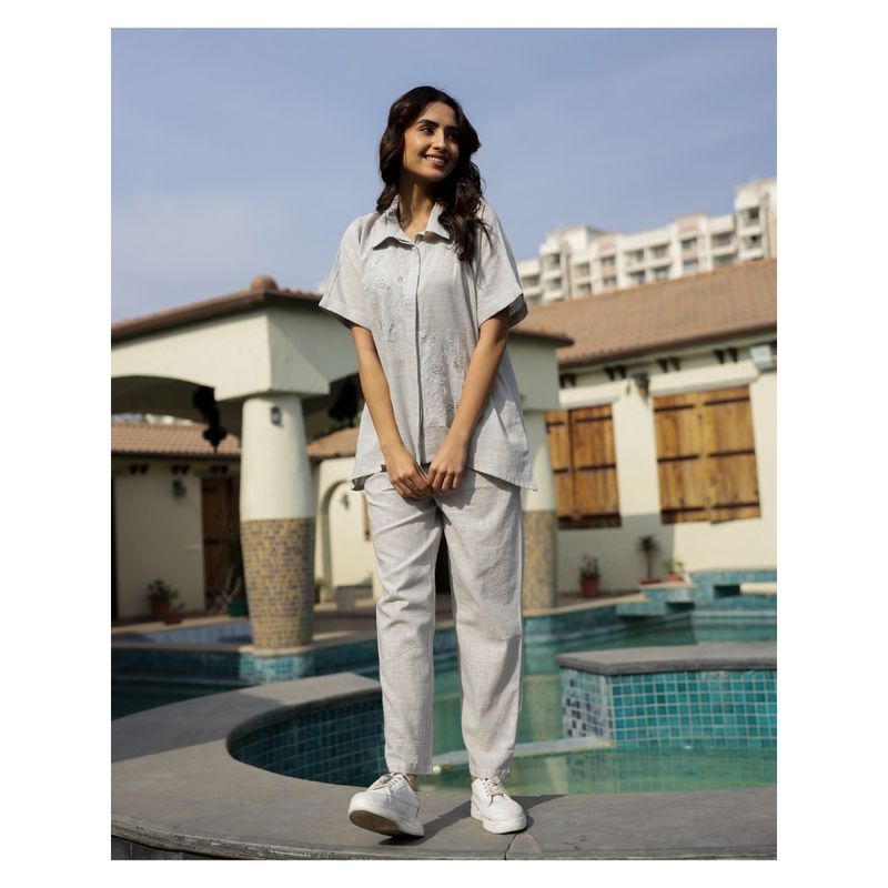 SAY Floral Pure Cotton Night Suit (Set of 2) (L)