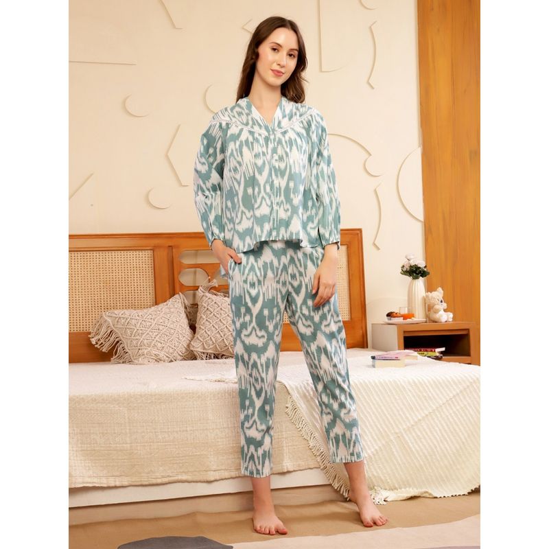 SAY Printed Pure Cotton Night Suit (Set of 2) (M)