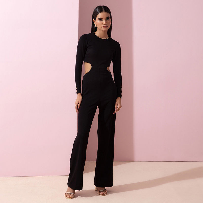 RSVP by Nykaa Fashion Black Hitched To Glam Jumpsuit (XS)