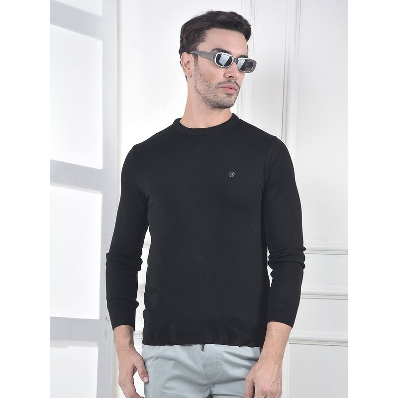 CRIMSOUNE CLUB Men's Black Knitted Sweater (S)