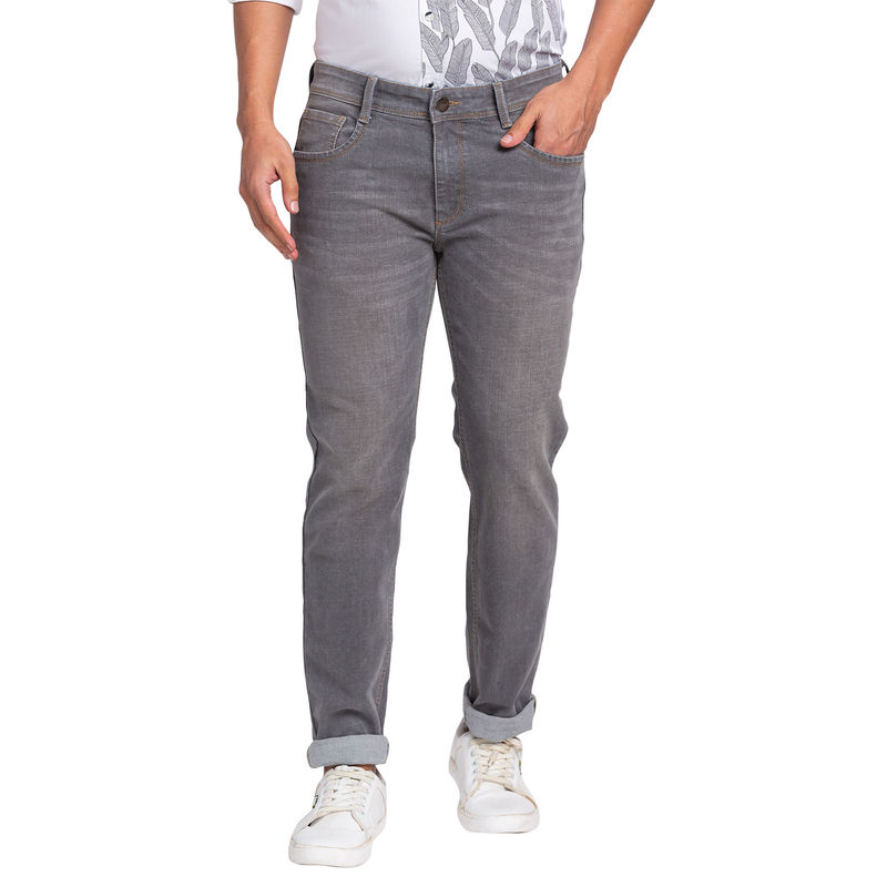 Park Avenue Super Slim Fit Solid Medium Grey Jeans (38)