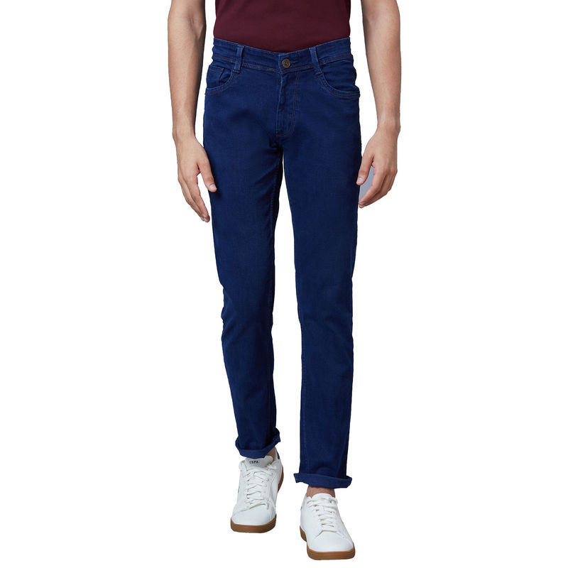 Park Avenue Super Slim Fit Solid Fancy Blue Jeans (38)