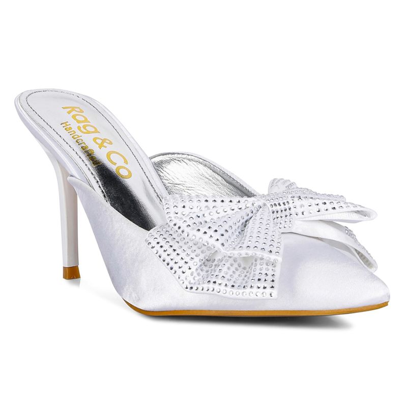 Rag & Co Embellished White Stilettos Heels (EURO 38)