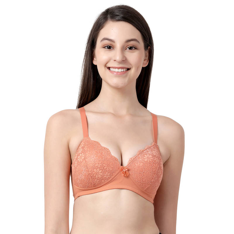 Taabu by Shyaway Everyday Bras - Padded Wirefree 3/4 Coverage - Coral (32D)