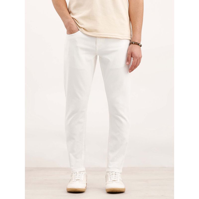 WROGN Men White Solid Denim Jeans (30)