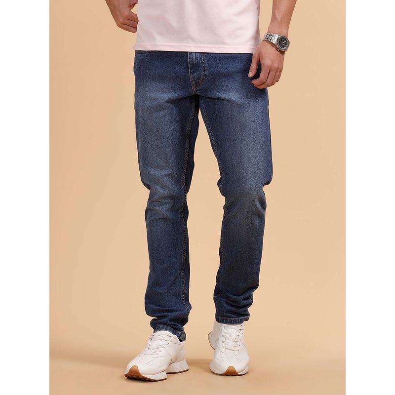 WROGN Men Blue Casual Heavy Fade Slim Fit Jeans (32)