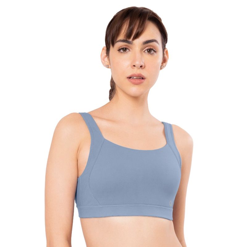 Amante Blue Padded Non-Wired Full Coverage High Impact Energize Performance Sports Bra (L)