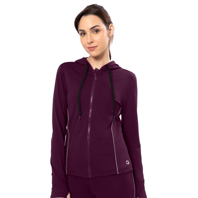 Amante Purple Full Sleeve Flaunt Hoodie Jacket (L)