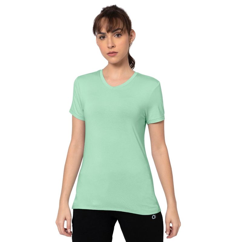 Amante Green Short Sleeve V-Neck Energize Active T-Shirt (S)
