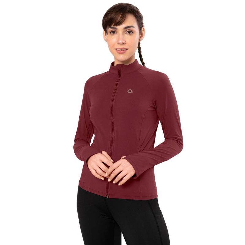 Amante Maroon Full Sleeve Energize Performance Jacket (M)
