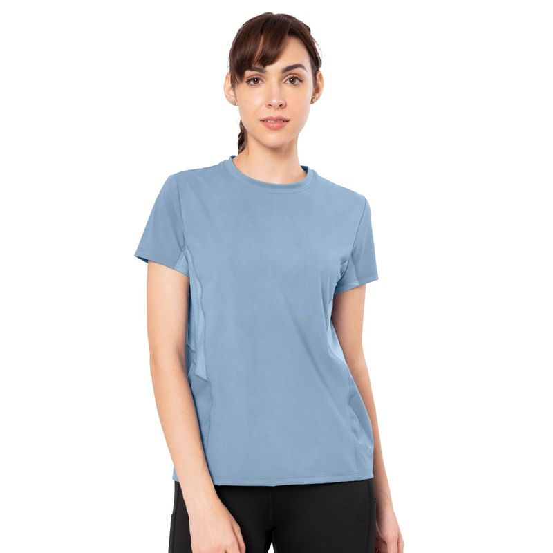 Amante Blue Short Sleeve Round Neck Flaunt T-Shirt (S)