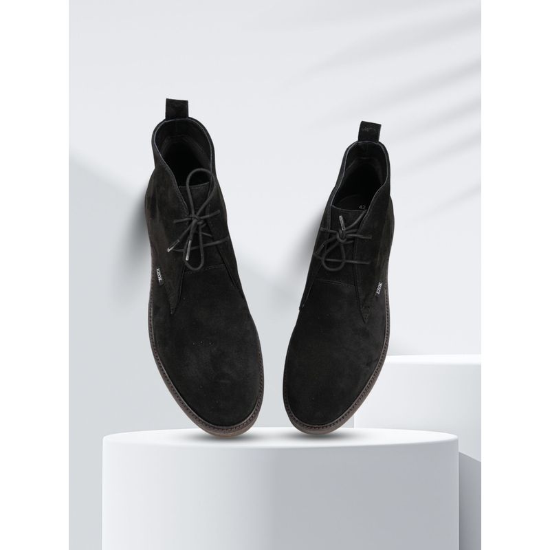 EZOK Black Lace-Up Leather Chukka Boots for Man (UK 9)