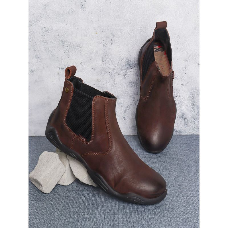 EZOK Tan Slip On Leather Chelsea Boots for Man (UK 7)