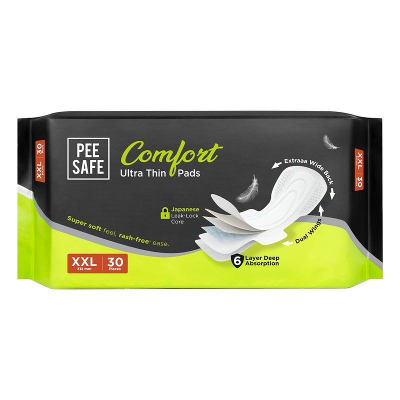 Pee Safe Comfort Ultra Thin Rash Free Sanitary Pads- 30XXL