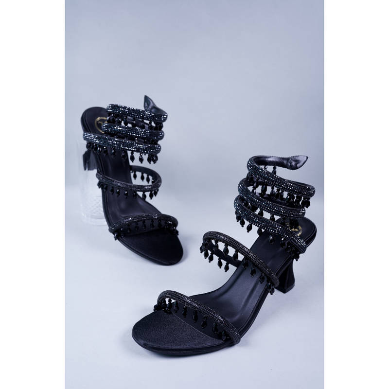 Sana K Luxurious Footwear Black Panther Work Sandals (EURO 36)