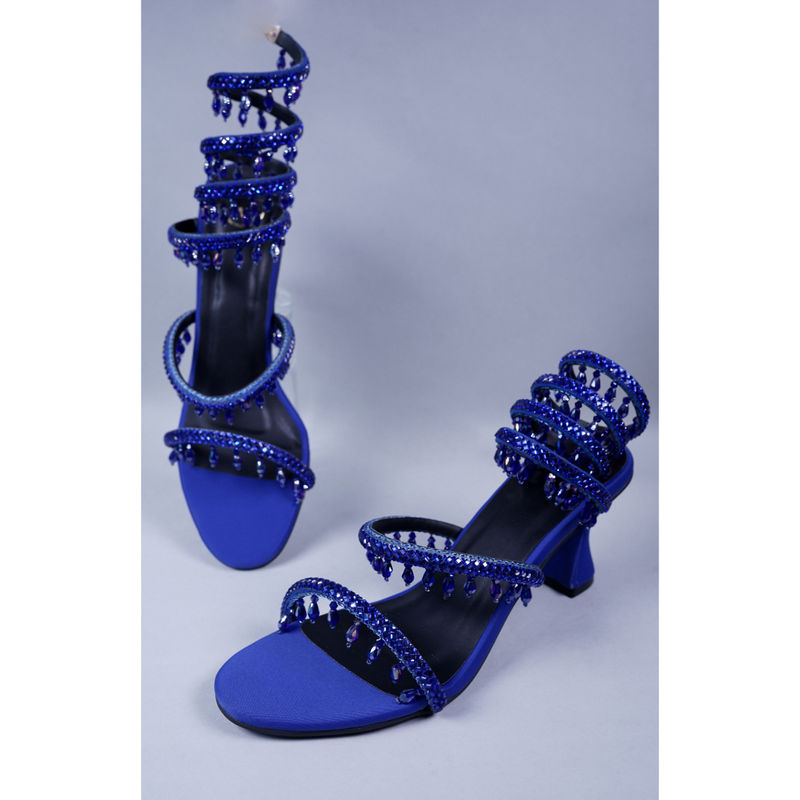 Sana K Luxurious Footwear Blue Spring Work Sandals (EURO 36)