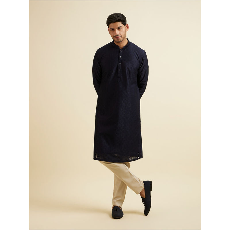 Navy Blue Kurta Imported Chudidar main image 1