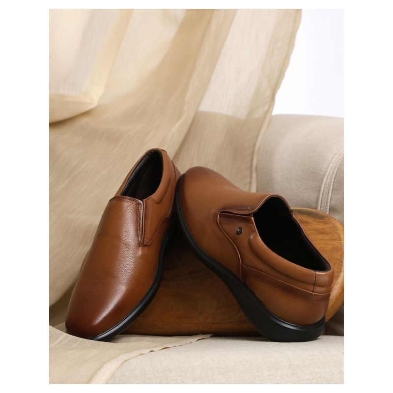 Monte Carlo Mens LEATHER FORMAL Loafers - Tan (UK 11)