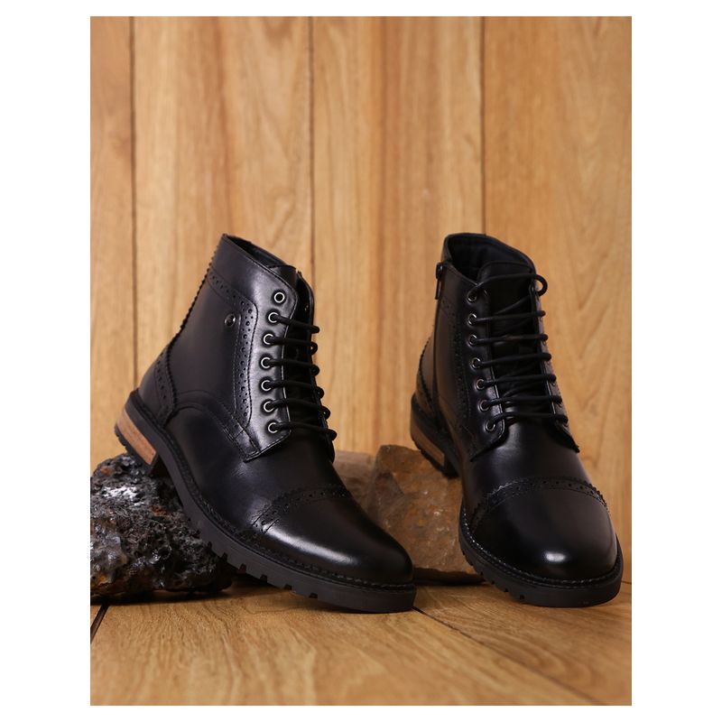 Monte Carlo Mens Lace Up Casual Boots - Black (UK 7)