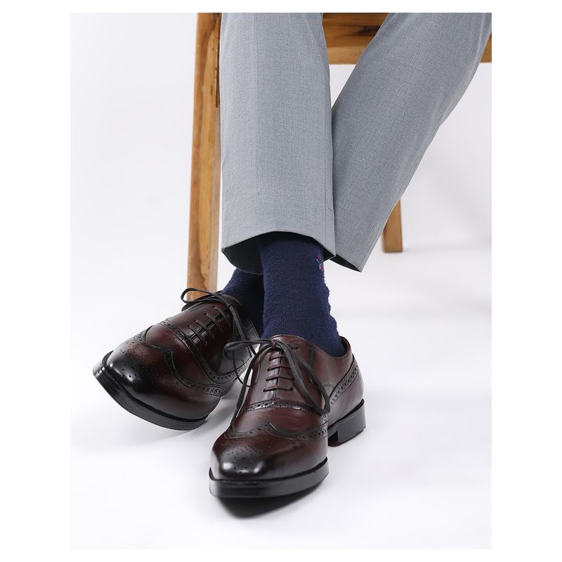 Monte Carlo Mens Leather Brogues - Red (UK 9)