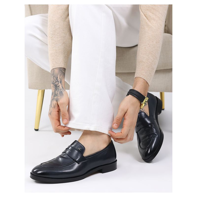 Monte Carlo Mens Leather Loafers - Blue (UK 9)