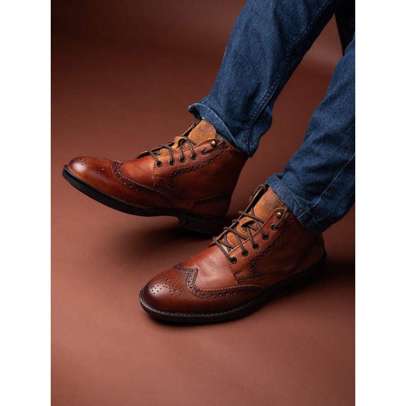 Alberto Torresi Mens G.Leather Lloyd Series 597 Tan Casual Boots - Tan (UK 7)