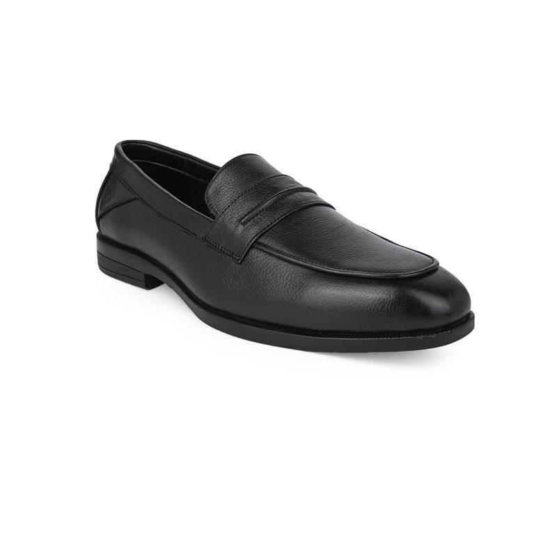 Alberto Torrisi Mens Black Leather Penny Loafers for Mens - Black (UK 11)