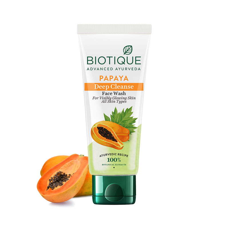 Biotique Bio Papaya Visibly Glowing Skin Face Wash For All Skin Types (Deep Cleanse)