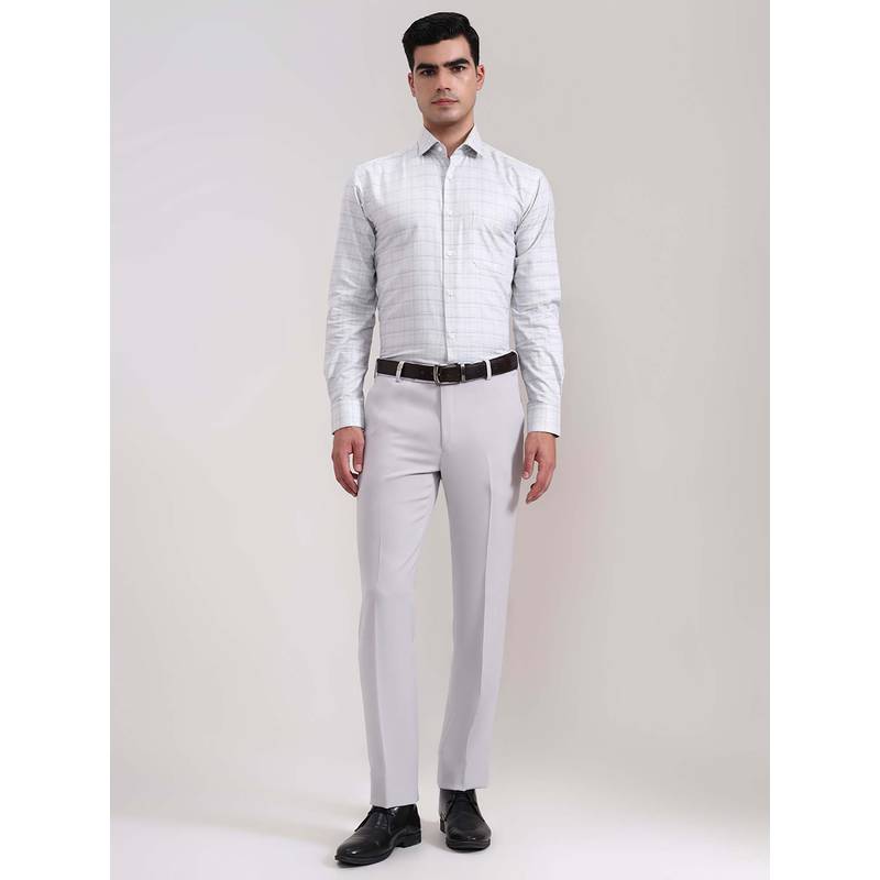 Wyre Light Grey Slim Fit Formal Trousers (38)