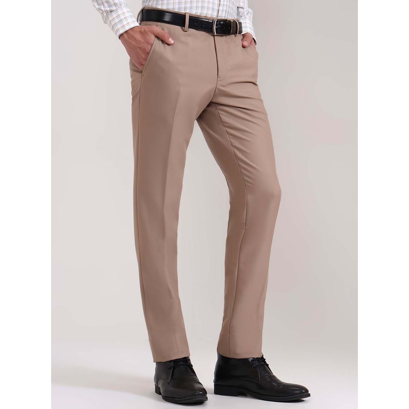 Metal Khaki Slim Fit Formal Trousers (32)