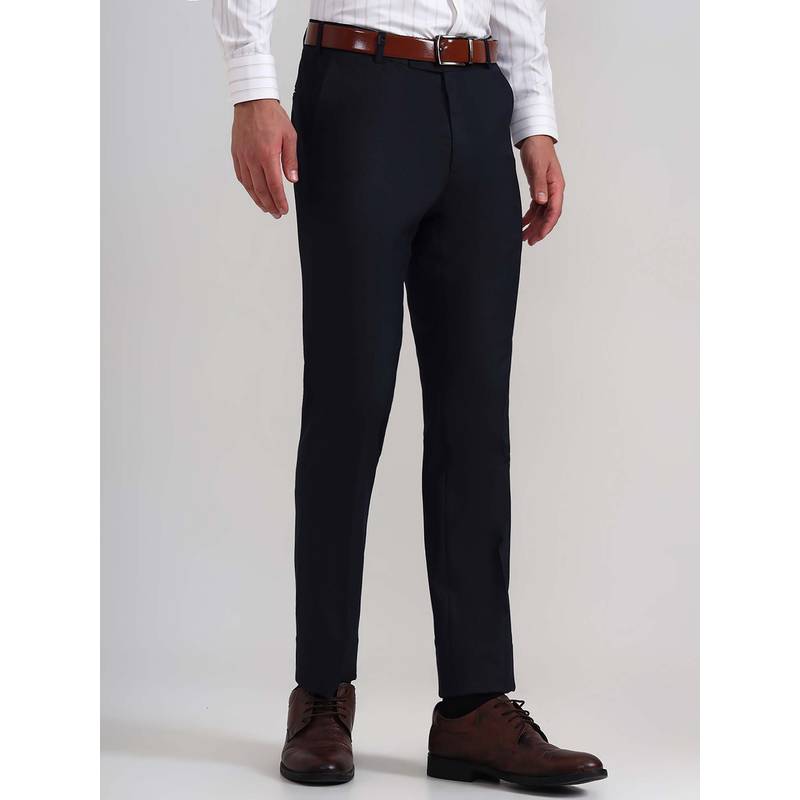 Wyre Navy Blue Slim Fit Formal Trousers (32)