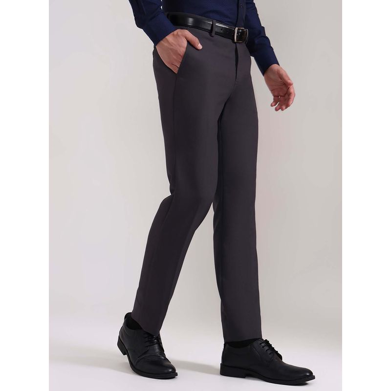 Metal Dark Grey Slim Fit Formal Trousers (34)