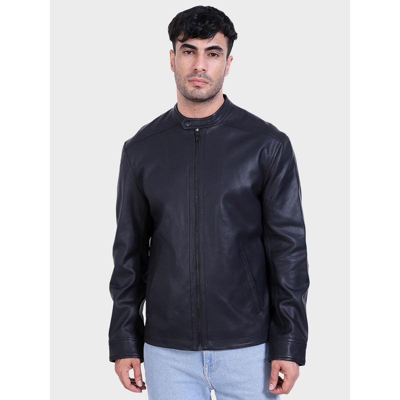 Justanned Rock Black Leather Jacket (S)