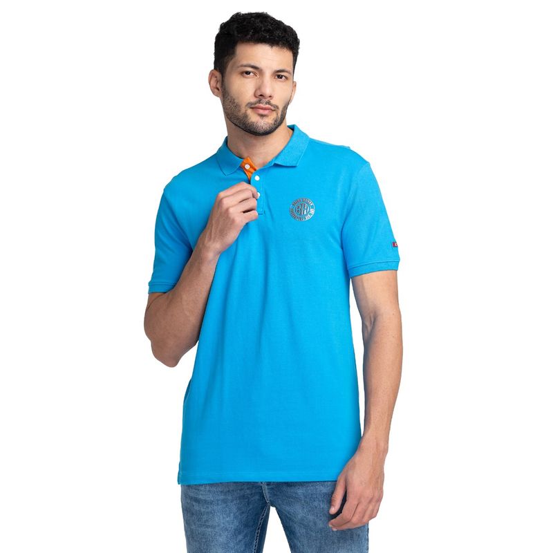 Being Human Men Short Sleeve Regular Fit Polo T-Shirt Blue (S)