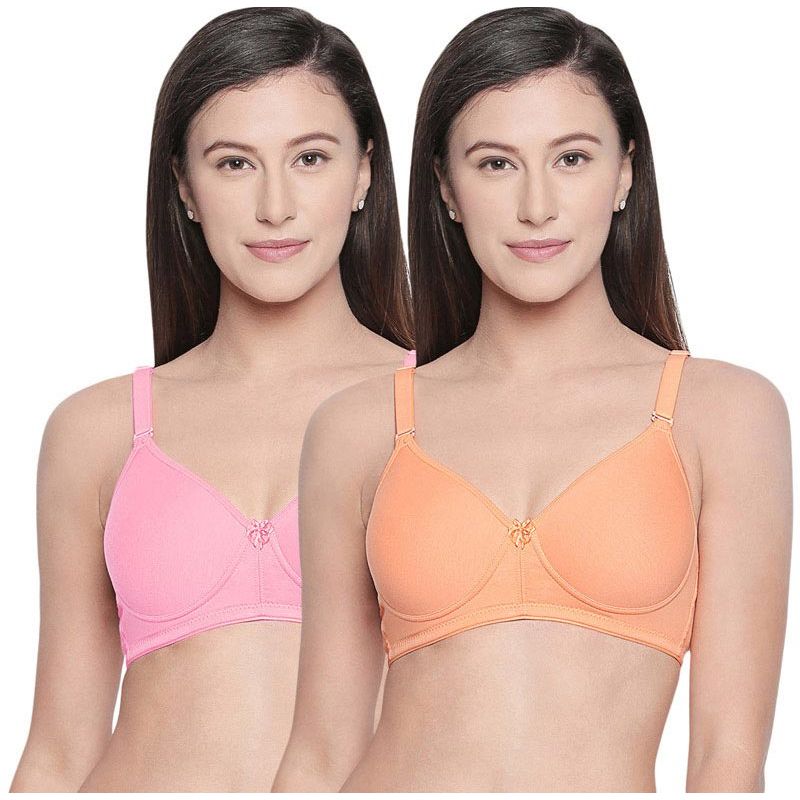 Buy Bodycare Seamless Padded Bra-B, C & D Cup Bra With Free Transparent  Straps-Pack Of 2 - Multi-Color Online