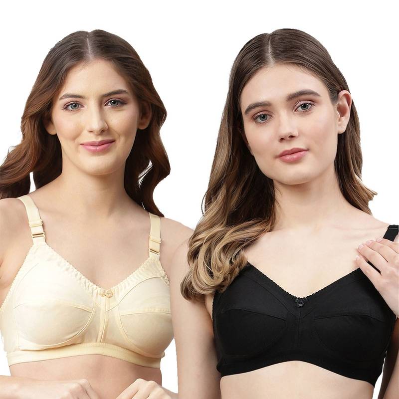Cukoo Women Pack of 2 Pure Cotton Non Padded,Everyday Bra (Pack of 2) (40B)