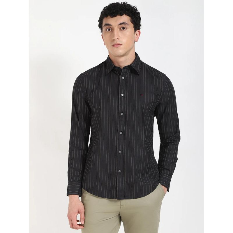 Tommy Hilfiger Striped Regular Fit Dobby Casual Shirt (S)