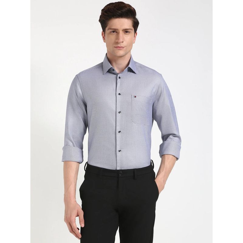 Tommy Hilfiger Printed Regular Fit Cotton Formal Shirt (38)