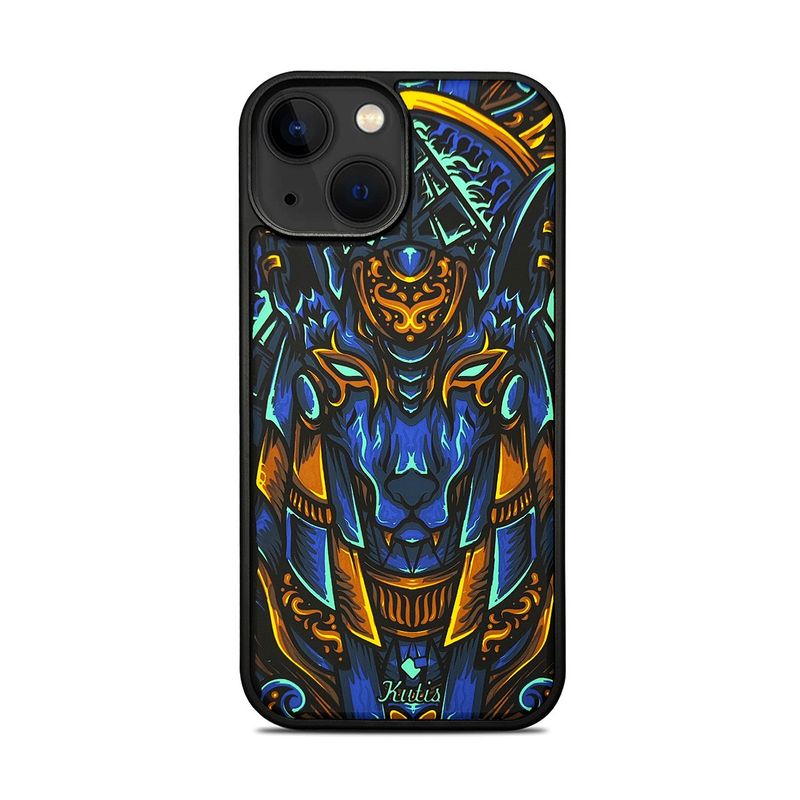 Treemoda Printed Black Egyptian Face Silicone Case (iPhone 14)